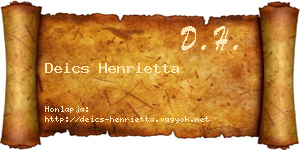 Deics Henrietta névjegykártya